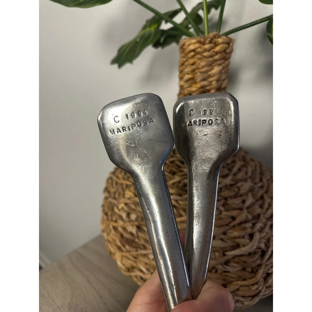 VTG 1994 Mariposa Palm Tree Serving Salad‎ Spoon Fork Set Tropical